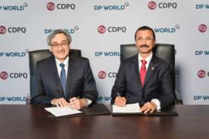 New port investment agreement signed by DP World Group Chairman & CEO Sultan Ahmed Bin Sulayem and CDPQ CEO Michael Sabba