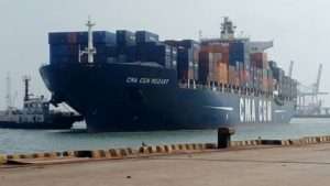 CCTPL terminal sees biggest ship to date, CMA CGM Mozart, after dredging programme