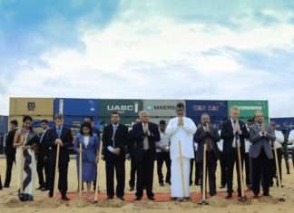 Executives from GAC and Hemas at the groundbreaking ceremony for the new 3PL facility