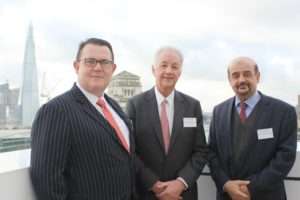 From left to right, Terry Gidlaw, chief executive, Duncan Ramsey, Chairman, and Sharafuddin Sharaf, founding partner, Waterfront Maritime Services