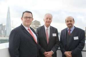 From left to right, Terry Gidlaw, chief executive, Duncan Ramsey, Chairman, and Sharafuddin Sharaf, founding partner, Waterfront Maritime Services