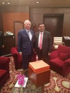 Gautama Adani, chairman of Essar Ports, with the Malaysian Prime Minister, Najib Razak