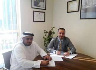 From left to right: Rashed Almehairbi, director, procurement, DDW-D, and Ruchan Cıvgın, commercial director, Sanmar