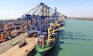 A computer generated impression of APSEZ's transshipment terminal in Vizhinjam port