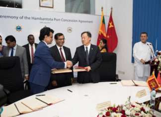 Dr. Bai Jiang Tao, managing director of CMPH, and Parakrama Dissanayake, SLPA Chairman