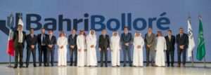 Executives from Bahri and Bolloré gather to mark the establishment of the new logistics joint venture