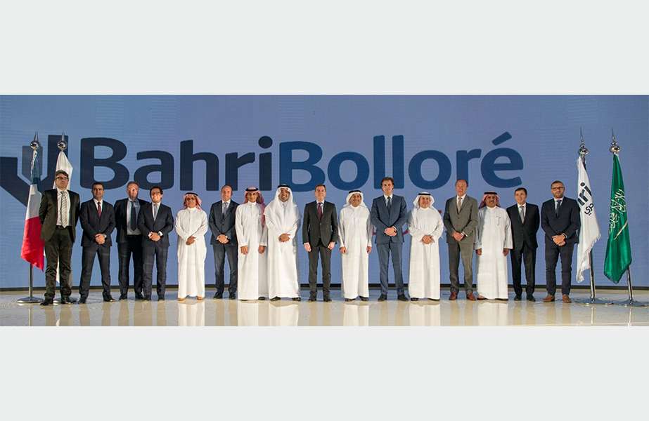 Executives from Bahri and Bolloré gather to mark the establishment of the new logistics joint venture