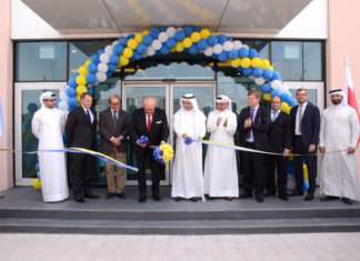 The ribbon cutting ceremony during the opening of GAC Bahrain’s new warehouse and office building