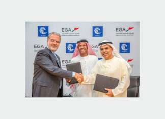 The long term supply agreement was signed by Abdulla Kalban, Managing Director and Chief Executive Officer of EGA; Shaheen’s Chairman Rashed Al Suwaidi and Shaheen’s Managing Director Walid Azhari. The signing was also witnessed by Abdelkareem Al Masabi, Executive Vice President, Ports, Abu Dhabi Ports which is the developer and operator of Khalifa Industrial Zone Abu Dhabi