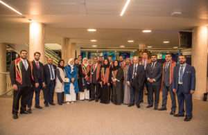 The UAE bid team celebrating being elected to the IMO Council