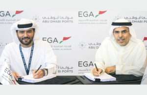 The agreement was signed at EGA’s headquarters in Al Taweelah by Captain Mohamed Juma Al Shamisi, Chief Executive Officer of Abu Dhabi Ports and Abdulla Kalban, Managing Director and Chief Executive Officer of EGA