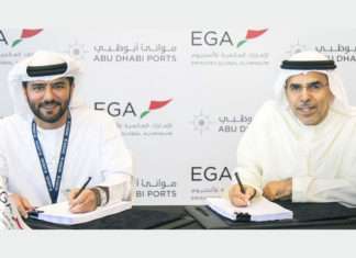The agreement was signed at EGA’s headquarters in Al Taweelah by Captain Mohamed Juma Al Shamisi, Chief Executive Officer of Abu Dhabi Ports and Abdulla Kalban, Managing Director and Chief Executive Officer of EGA
