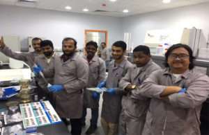 SGS Gulf inspectors learn how to use aqua-tools’ B-Qua water monitoring equipment at their Dubai laboratory