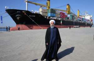 President Hassan Rouhani was present at the official opening of the Chabahar Port expansion