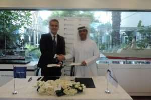 Dr. Khaled Al Mazrouei, chief executive of ADSB, and Leo Pantazopoulos, Rolls-Royce’s senior vice president, Asia and Middle East, signed a supply chain Memorandum of Understanding this January