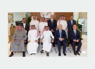 Senior executives from Saudi Aramco, Bahri, Lamprell and HHI at the official launch ceremony, was for IMI
