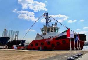 RT Raven alongside at Albwardy Damen’s Sharjah yard prior to delivery