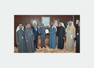 KOTC chief executive, Sheikh Talal Al Khaled Al Sabah receives the ISO 50001 energy management certificate