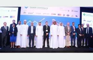 (from left to right) Clive Woodbridge, The Maritime Standard; Ralph Becker, DNV GL; Dr.Ruanthi De Silva; SCM Plus (Pvt) Ltd; Waleed Al Tamimi; Emirates Classification (TASNEEF); Tarik Al Junaidi; OmanShipping Company; Roger Harfouch, Marlink; Abdullah Bin Damithan, DP World; Chris Peters, Emirates Ship Investment Company; H.E. Sheikh Talal Al Khaled Al Sabah, Kuwait Oil Tanker Company, Ali Shehab, Kuwait Oil Tanker Company; PhillipTinsley, BIMCO; Gaurav Moolwaney, Standard Chartered; Trevor Pereira, The Maritime Standard; Lakshmi Janarthanan, Drydocks World