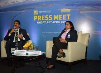 Vinita Venkatesh, director, KPCT, and Anil Yendluri, KPCL’s chief executive, meet the press to discuss the port’s performance in the 2017-18 fiscal year