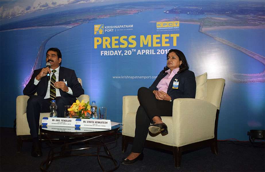 11 Vinita Venkatesh, director, KPCT, and Anil Yendluri, KPCL’s chief executive, meet the press to discuss the port’s performance in the 2017-18 fiscal year