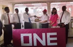 ONE’s EC5 service recently made its maiden call into Colombo Image Alt Text:ONE’s EC5 service recently made its maiden call into Colombo