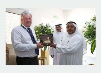 Captain Cliff Brand, chief executive of RAK Ports, and H.E. Dr. Mohammed Abdullah Al Mehrezi, director general of RAK Customs, celebrate the opening of the new Customs Centre