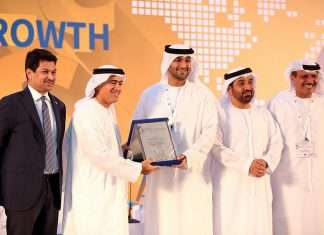 (from left to right) Trevor Pereira, The Maritime Standard; H.E. Dr. Ali Obaid Al Yabhouni, UAE Ambassador to the People’s Republic of China; Capt. Abdulkareem Al Masabi, ADNOC Logistics & Services; H.E. Dr. Abdullah Salem Alkatheeri, FTA; Khamis Juma Buamim, Gulf Navigation Holding