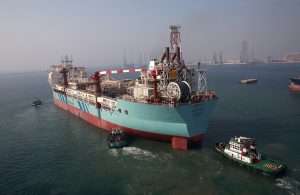 FPSO AokaMizu sailing away from Drydocks World Dubai