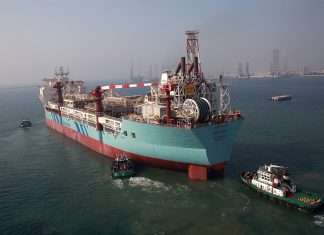 FPSO AokaMizu sailing away from Drydocks World Dubai