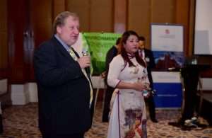 Captain Stockley addressing the OSMC conference in Goa