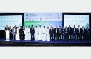 (left to right) Ray Girvan, International Bulk Journal; Clive Woodbridge, The Maritime Standard; Roger Harfouch, Marlink; Petros Doukas, Capital Partners; Eng. Ali Al Suwaidi, Dubai Maritime City; June Manoharan, LUKOIL Marine Lubricants DMCC; Dr. Nikolas Tsakos, Intertanko; Ali Shehab, Kuwait Oil Tanker Company; Waleed Altamimi, Emirates Classification Society-TASNEEF; Capt. Anoop Kumar Sharma, The Shipping Corporation of India; Tarik Al Junaidi, Oman Shipping Company; Capt. Abdulkareem Al Masabi, ADNOC Logistics & Services; Khamis Juma Buamim, Gulf Navigation Holding; Salem Al Zaabi, Federal Transport Authority; Ibrahim Fahmy, ADNOC Offshore; Chris Peters, Eships; Capt. David Stockley, Oman Shipping Company; Trevor Pereira, The Maritime Standard; Capt. Jitendra Misra, Emarat Maritime; Capt. Stephen Bligh, DNV GL; Gaurav Moolwaney, Standard Chartered; Tim Smith, MSI; Capt. Tony Field, Lloyds Register; Peter Sahlén, Alfa Laval.