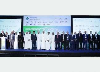 (left to right) Ray Girvan, International Bulk Journal; Clive Woodbridge, The Maritime Standard; Roger Harfouch, Marlink; Petros Doukas, Capital Partners; Eng. Ali Al Suwaidi, Dubai Maritime City; June Manoharan, LUKOIL Marine Lubricants DMCC; Dr. Nikolas Tsakos, Intertanko; Ali Shehab, Kuwait Oil Tanker Company; Waleed Altamimi, Emirates Classification Society-TASNEEF; Capt. Anoop Kumar Sharma, The Shipping Corporation of India; Tarik Al Junaidi, Oman Shipping Company; Capt. Abdulkareem Al Masabi, ADNOC Logistics & Services; Khamis Juma Buamim, Gulf Navigation Holding; Salem Al Zaabi, Federal Transport Authority; Ibrahim Fahmy, ADNOC Offshore; Chris Peters, Eships; Capt. David Stockley, Oman Shipping Company; Trevor Pereira, The Maritime Standard; Capt. Jitendra Misra, Emarat Maritime; Capt. Stephen Bligh, DNV GL; Gaurav Moolwaney, Standard Chartered; Tim Smith, MSI; Capt. Tony Field, Lloyds Register; Peter Sahlén, Alfa Laval.