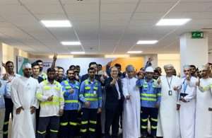 The Hutchison Ports Sohar team celebrating their productivity achievements