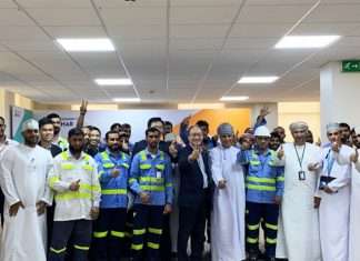 The Hutchison Ports Sohar team celebrating their productivity achievements