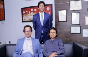 Saliya and Charmaine Senanayake with Ananda Senanayake (standing)