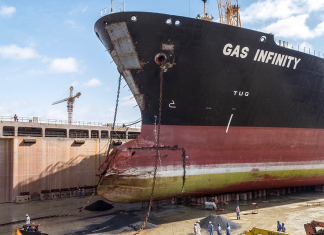 The LPG carrier Gas Infinity in dock in Oman