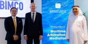 From left:Wei Zhuang Regional Manager Asia, BIMCO, Erik Jensby Membership and Business Development Manager, BIMCO and Majid Obaid bin Bashir, Acting Chairman and Secretary General, EMAC
