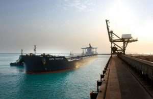 Cape Taweelah arriving alongside the EGA quay at Khalifa Port