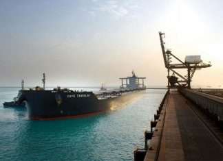 Cape Taweelah arriving alongside the EGA quay at Khalifa Port