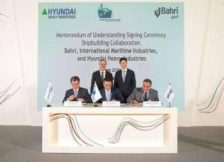The MOU signing ceremony involving Bahri, IMI and HHI