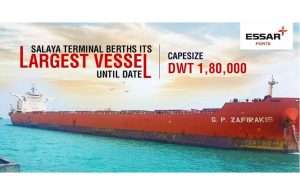 GP Zafirakis being unloaded at Essar’s terminal in Salaya