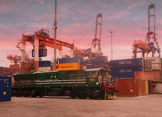 The first train leaving PICT’s Karachi terminal for Lahore