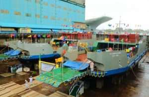 Cochin Shipyard has launched two ro-pax vessels for IWAI