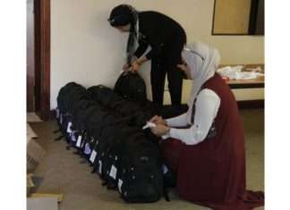 ACT staff provided schools bags and supplies to hundreds of students