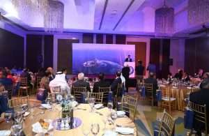 Grandweld general manager, Jamal Abki, speaking at a special event in Dubai to mark its 35th anniversary