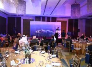 Grandweld general manager, Jamal Abki, speaking at a special event in Dubai to mark its 35th anniversary