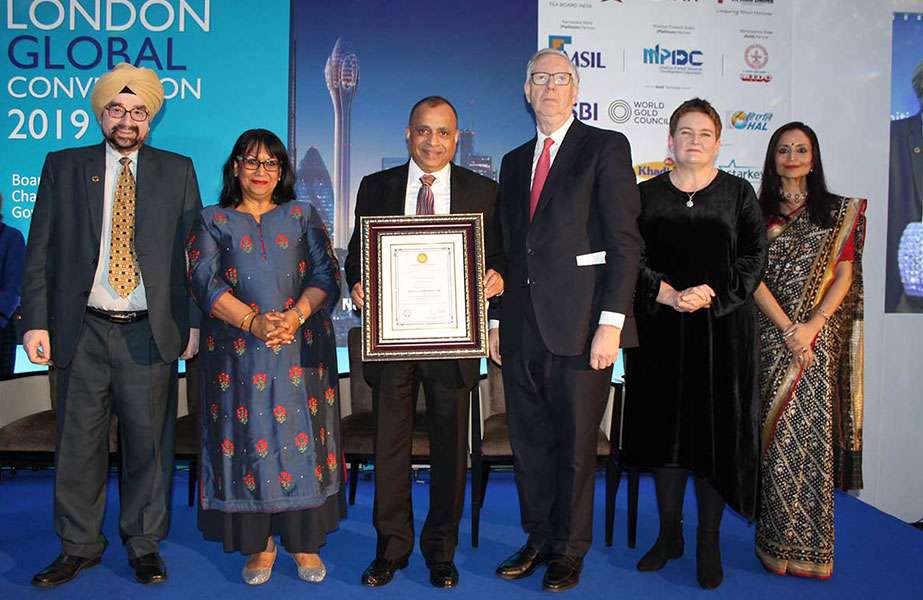 Eugene Mayne and other members of the Tristar team receiving the Golden Peacock Special Commendation for sustainability