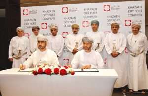 The agreement was signed, on behalf of Khazaen, by Khalid Awadh Al Balushi, CEO of Khazaen Economic City and by Dr. Ahmed Mohammed Al Abri, CEO of Marafi, on behalf of the three companies - Marafi, Khimji Ramdas and Al Madina Logistics Services