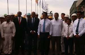 Colombo Dockyard and SLPA officials attending the delivery ceremony for the new pilot launches